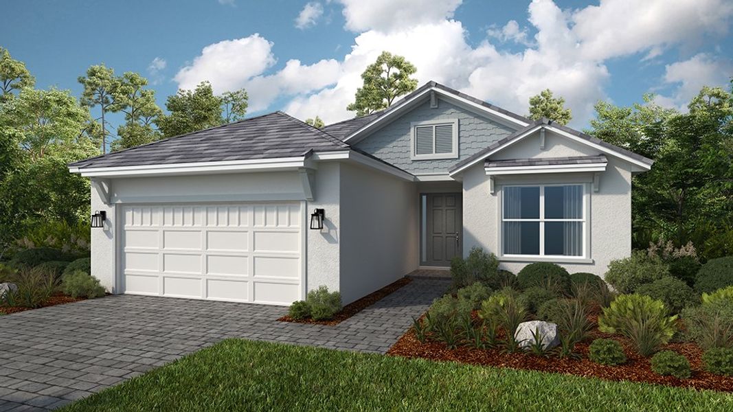 Representative exterior photo of a completed home built from the Marino by Taylor Morrison in Esplanade at Cammaray Lakewood Ranch, Sarasota, FL (Image 20). Representative exterior photo of a completed home built from the Marino by Taylor Morrison in Esplanade at Cammaray Lakewood Ranch, Sarasota, FL (Image 20).