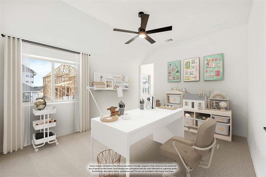 Furnished interior view inside a new home in Painted Tree Woodland District 50, McKinney (Image 12).