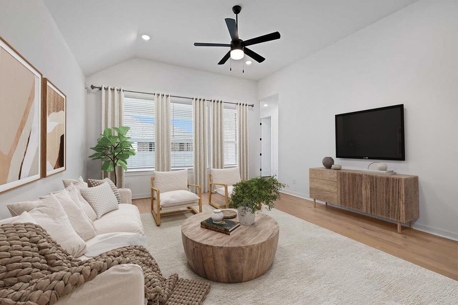 Furnished interior view inside a new home in Wolf Ranch: 46ft. lots, Georgetown (Image 5). Furnished interior view inside a new home in Wolf Ranch: 46ft. lots, Georgetown (Image 5).