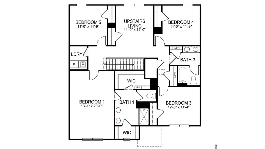 2D floor plan layout of this home in Rydele Heights, Asheville, NC (Image 3).