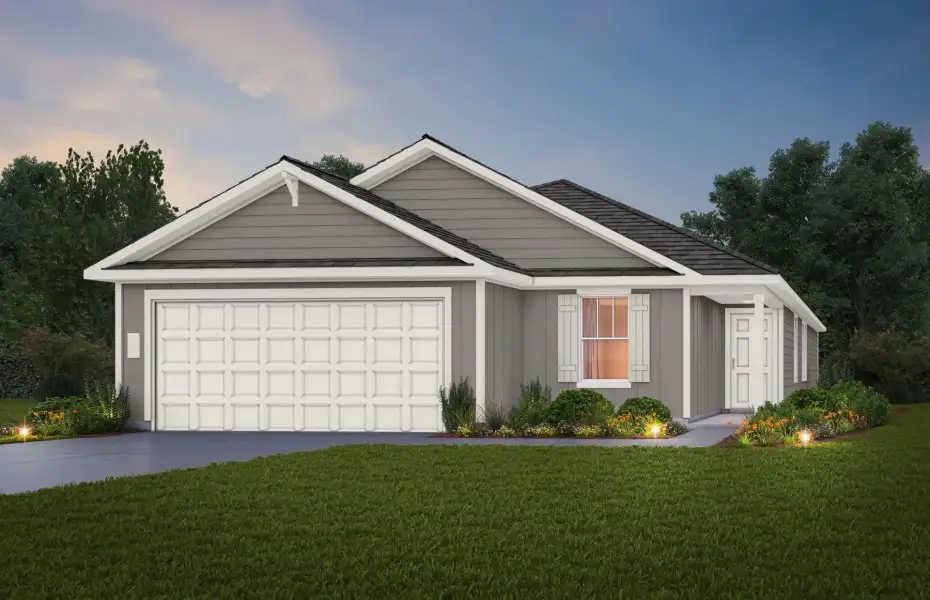 Front exterior of a new home in Dove Song, Marion, TX, highlighting curb appeal (Image 1). Front exterior of a new home in Dove Song, Marion, TX, highlighting curb appeal (Image 1).