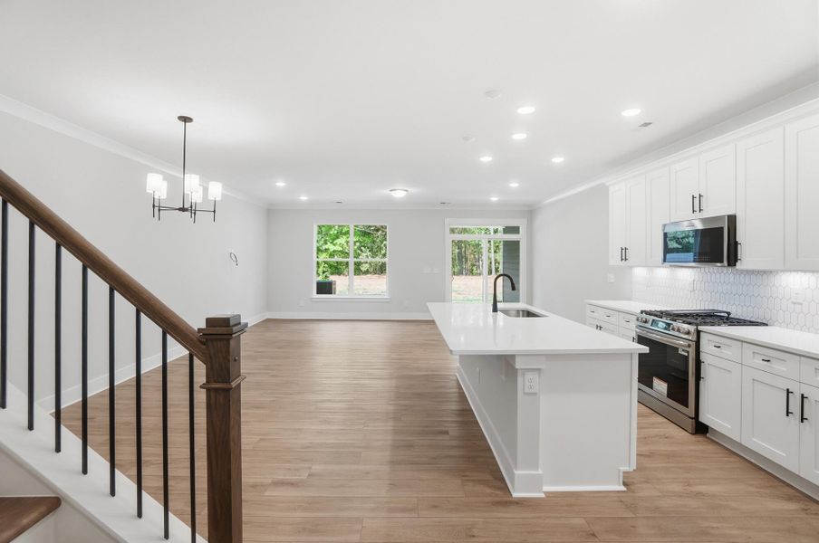 Furnished interior view inside a new home in Blythe Mill Townhomes, Waxhaw (Image 7).