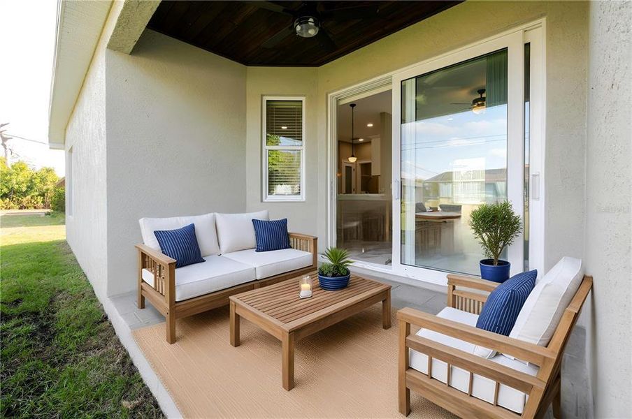 Exterior details and patio area of a home in , Englewood (Image 3). Exterior details and patio area of a home in , Englewood (Image 3).