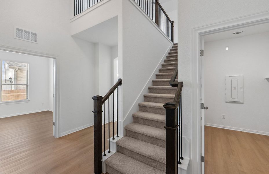 Spacious, unfurnished interior of a new home in Saddleback at Santa Rita Ranch, Liberty Hill (Image 38). Spacious, unfurnished interior of a new home in Saddleback at Santa Rita Ranch, Liberty Hill (Image 38).