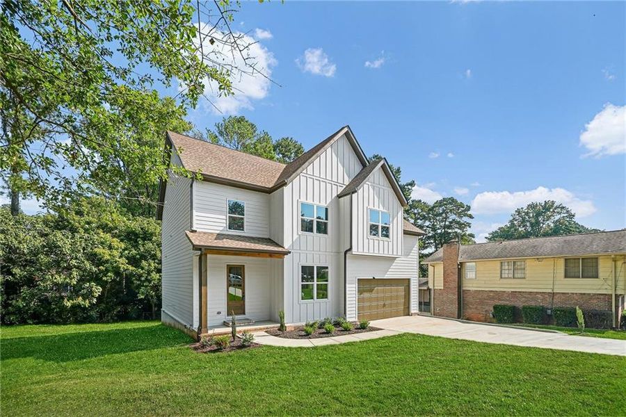 Front exterior of a new home in , Decatur, GA, highlighting curb appeal (Image 2). Front exterior of a new home in , Decatur, GA, highlighting curb appeal (Image 2).