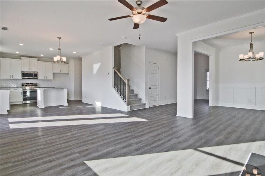 Spacious, unfurnished interior of a new home in Clark Farms, Flowery Branch (Image 38). Spacious, unfurnished interior of a new home in Clark Farms, Flowery Branch (Image 38).