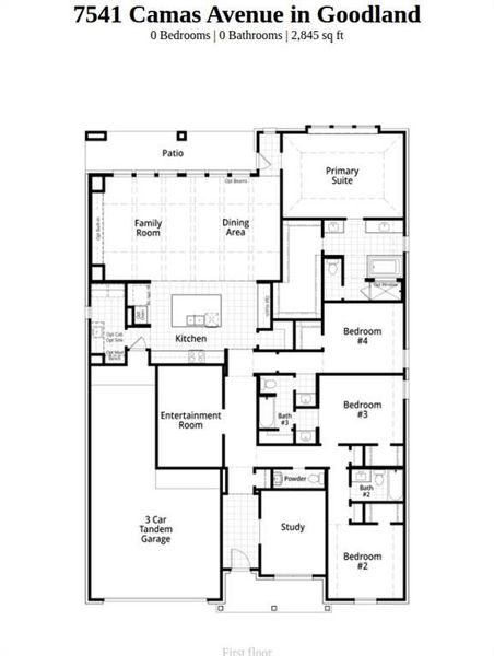 2D floor plan layout of this home in Goodland, Venus, TX (Image 3).