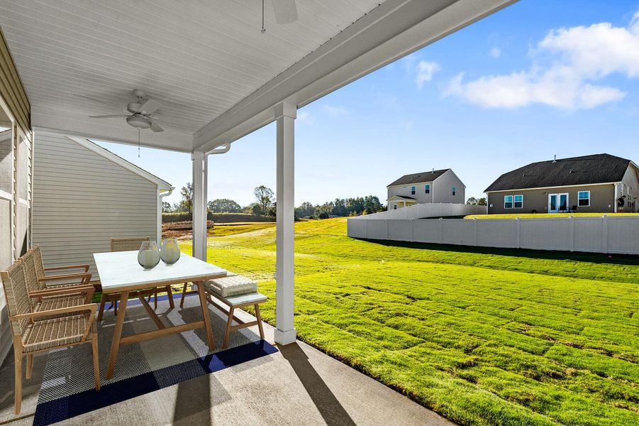 Exterior details and patio area of a home in Six Oaks, Summerville (Image 3).