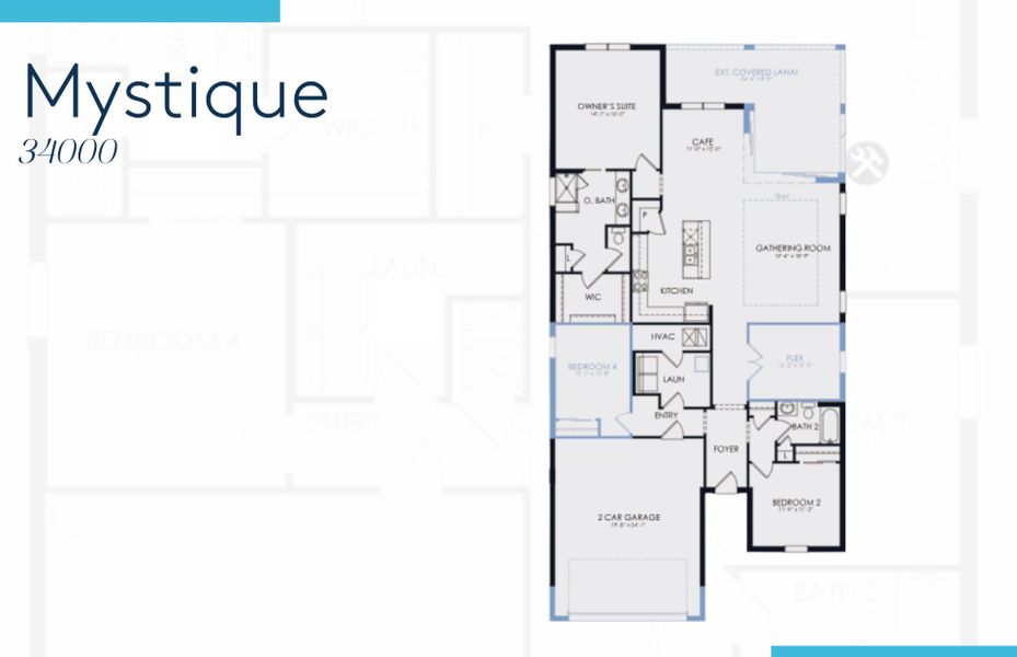 2D floor plan layout of this home in Del Webb Catalina, Lakewood Ranch, FL (Image 2).