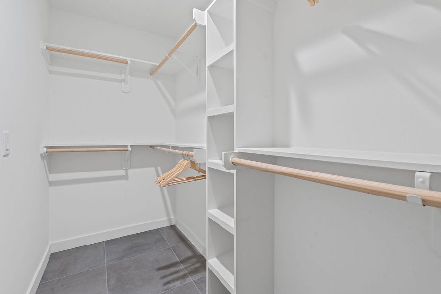 The residence includes spacious walk-in closets