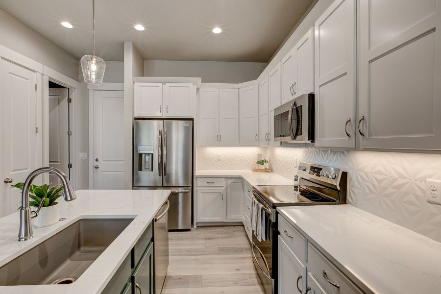 Representative furnished interior of a home built from the The Barrington 2 by Landmark Homes in Highlands at Fox Hill, Longmont (Image 9). Representative furnished interior of a home built from the The Barrington 2 by Landmark Homes in Highlands at Fox Hill, Longmont (Image 9).