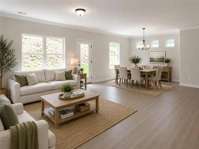 Furnished interior view inside a new home in , Cartersville (Image 3).