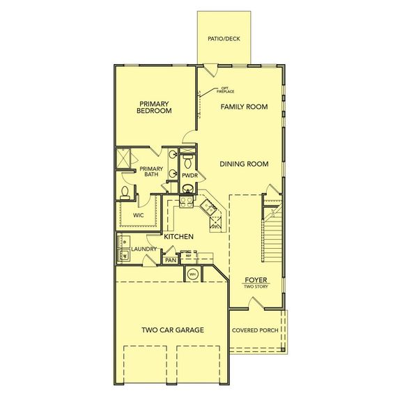 2D floor plan layout for the Bradley by Kerley Family Homes in The View at Groover’s Lake, Lithia Springs, GA (Image 3).