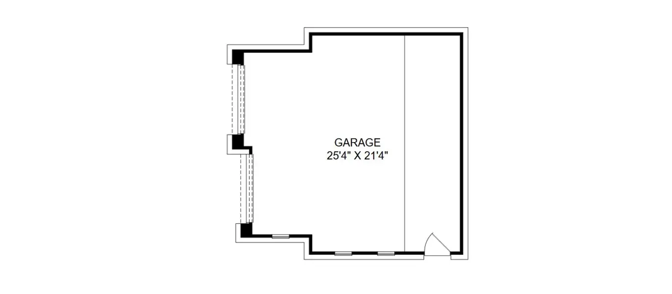 2D floor plan layout for the Garage by Giddens Homes in Burnet Hilltop Estates, Cedar Park, TX (Image 3).