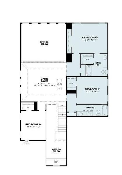 2D floor plan layout of this home in LaPrelle, Fort Worth, TX (Image 3).