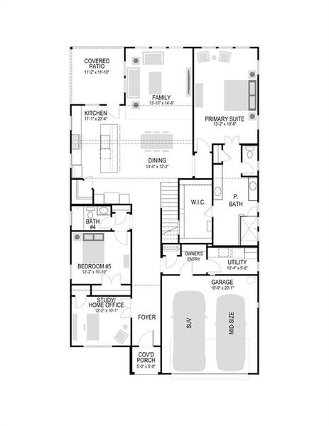 2D floor plan layout of this home in Painted Tree, McKinney, TX (Image 4). 2D floor plan layout of this home in Painted Tree, McKinney, TX (Image 4).