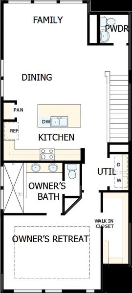 2D floor plan layout of this home in The Twilight at Goodnight Ranch, Austin, TX (Image 3).