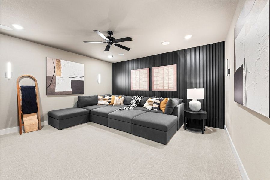 Representative furnished interior of a home built from the Emory by Scott Felder Homes in Leander Estates, Leander (Image 60).