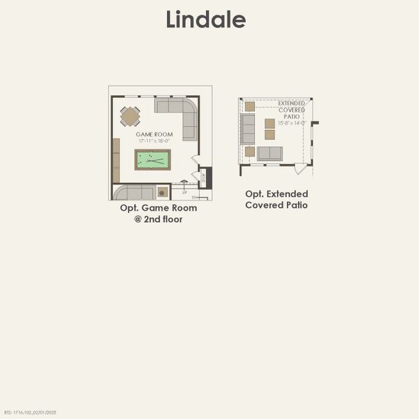 2D floor plan layout for the Lindale by Pulte Homes in Mission Hills, Garland, TX (Image 6).