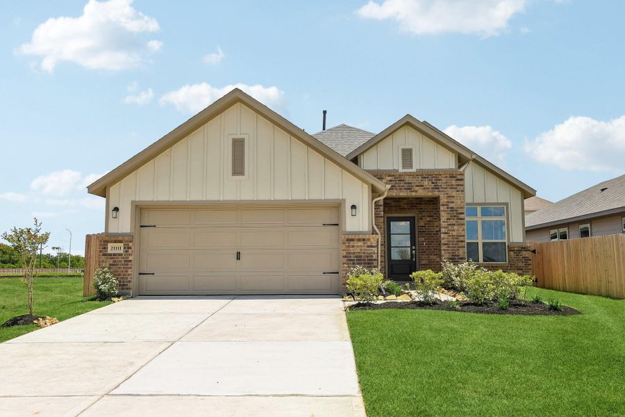 Front exterior of a new home in Aldeana - Paintbrush Collection, Bonney, TX, highlighting curb appeal (Image 23).
