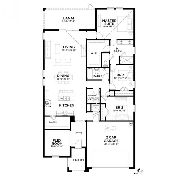 2D floor plan layout for the Majesty by Casa Fresca Homes in Cherrywood Preserve, Ocala, FL (Image 2). 2D floor plan layout for the Majesty by Casa Fresca Homes in Cherrywood Preserve, Ocala, FL (Image 2).