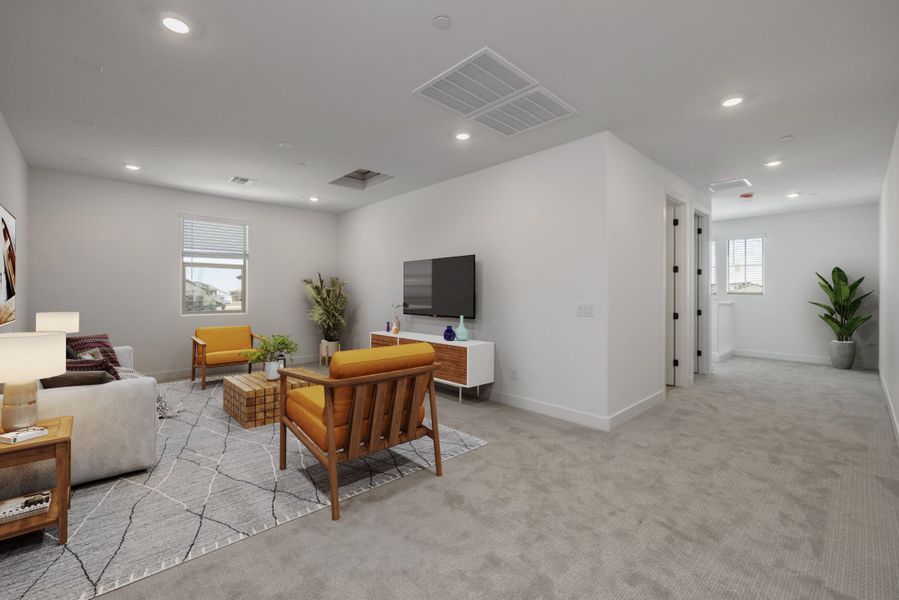 Representative furnished interior of a home built from the Ponderosa by William Ryan Homes in Silver Cross, San Tan Valley (Image 42).