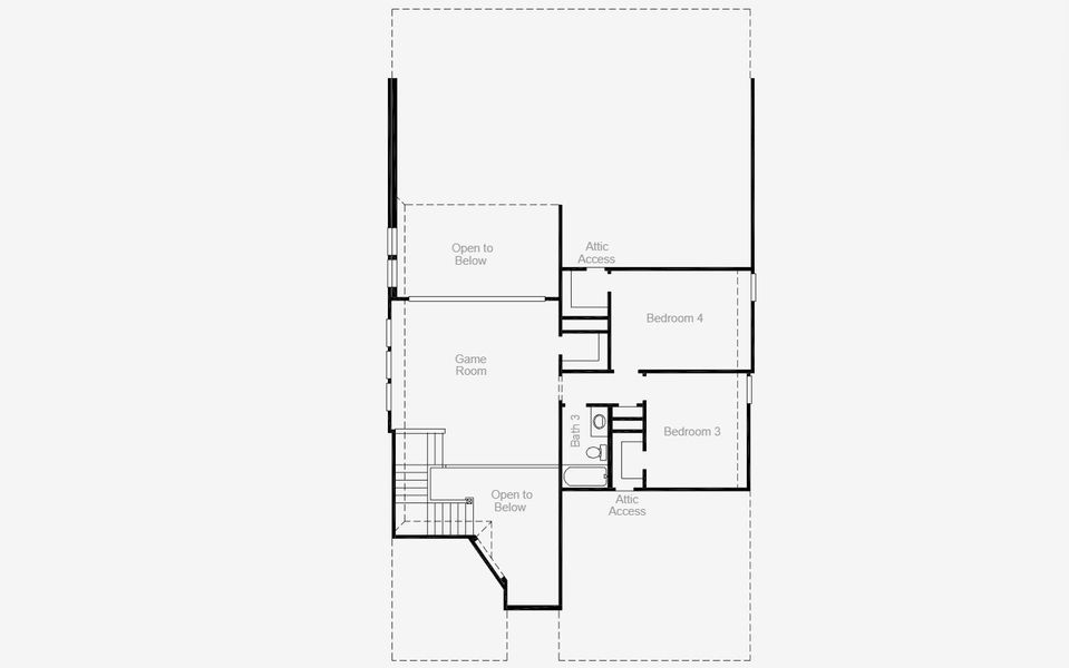 2D floor plan layout of this home in Hillside Village 50', Celina, TX (Image 5).