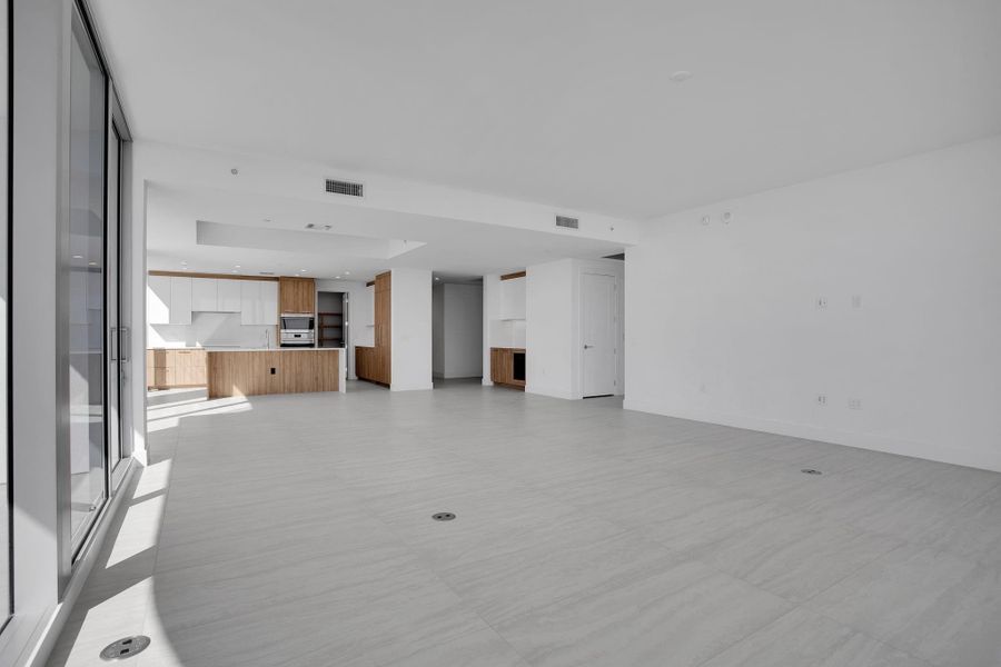 Kitchen, Living and Dining Area