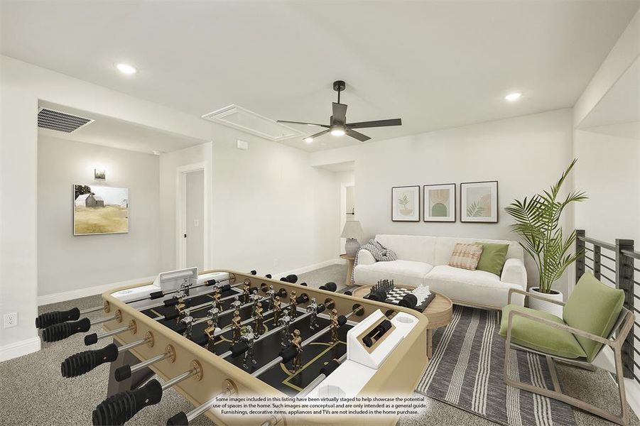 Furnished interior view inside a new home in Painted Tree Woodland District 50, McKinney (Image 5). Furnished interior view inside a new home in Painted Tree Woodland District 50, McKinney (Image 5).