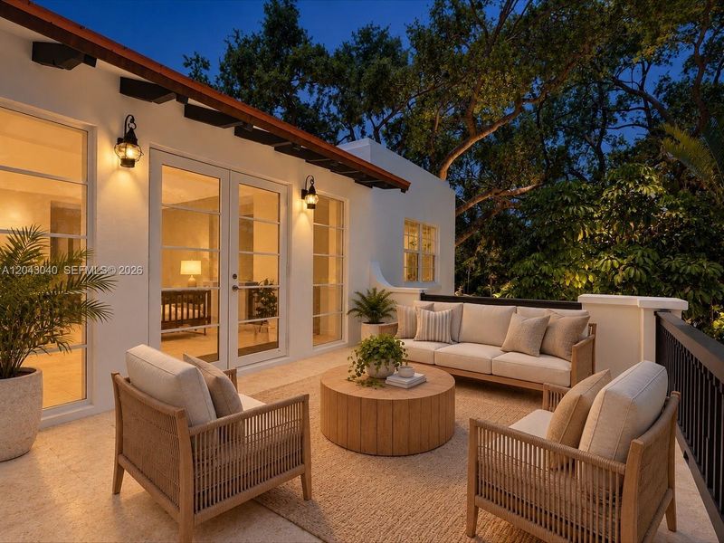 Exterior details and patio area of a home in , South Miami (Image 24).
