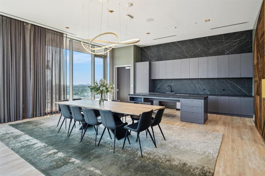 Residences private dining and entertainment area.