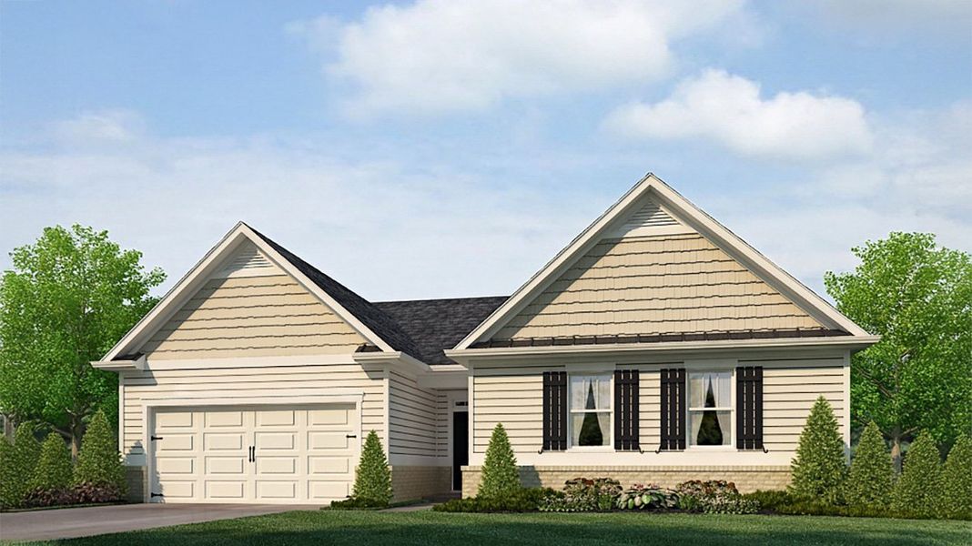 Representative exterior photo of a completed home built from the Denton by D.R. Horton in Fairway 17 at Mirror Lake, Villa Rica, GA (Image 20). Representative exterior photo of a completed home built from the Denton by D.R. Horton in Fairway 17 at Mirror Lake, Villa Rica, GA (Image 20).