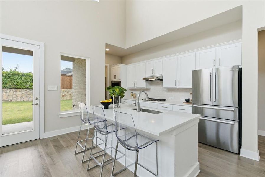 Furnished interior view inside a new home in Walsh, Fort Worth (Image 11). Furnished interior view inside a new home in Walsh, Fort Worth (Image 11).