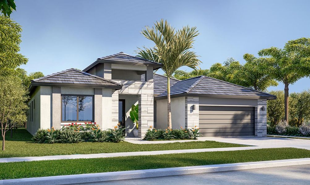 Representative exterior photo of a completed home built from the Fairway by CC Homes in Maple Ridge, Ave Maria, FL (Image 2).