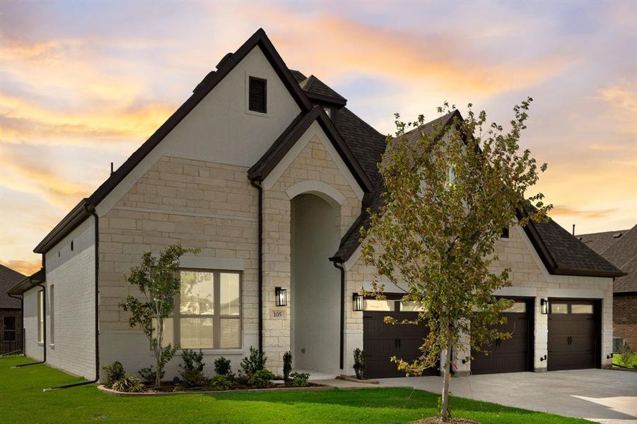 Front exterior of a new home in Heath Golf and Yacht, Heath, TX, highlighting curb appeal (Image 21).