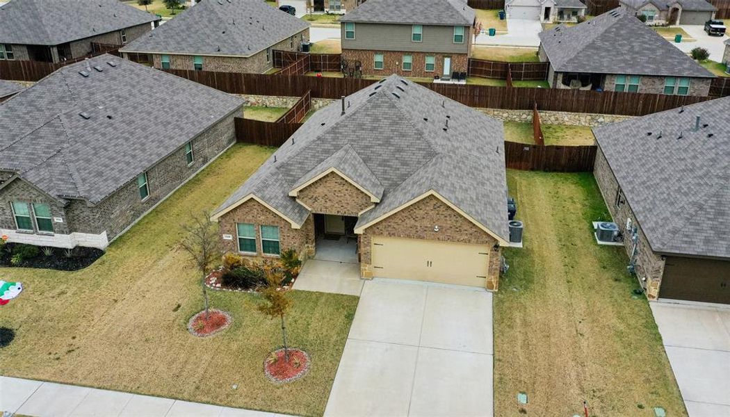 Birds eye view of property