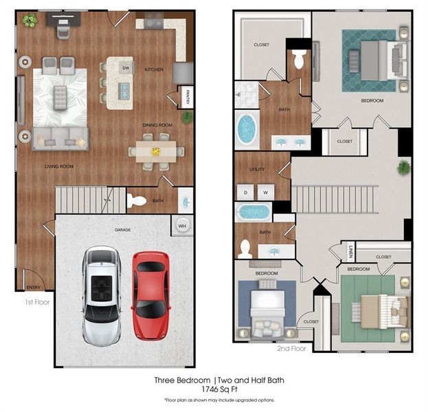 Floorplan shown may include upgraded features.