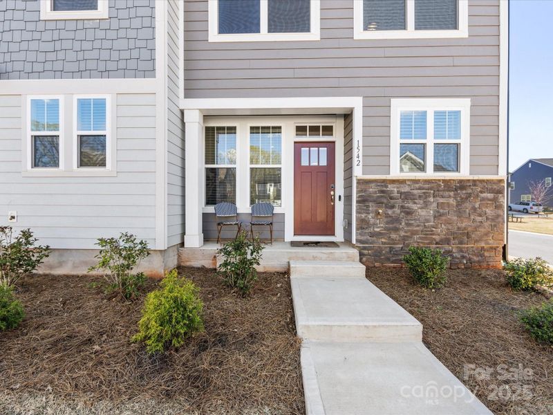 Front exterior of a new home in Smith Farm, Belmont, NC, highlighting curb appeal (Image 23).