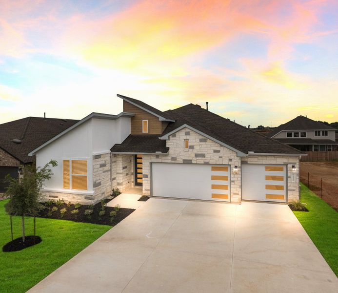 Representative exterior photo of a completed home built from the Englewood by Scott Felder Homes in Prominence, San Antonio, TX (Image 19).