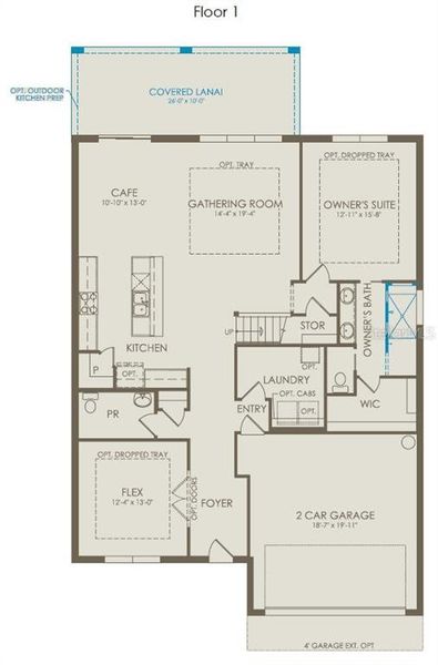 2D floor plan layout of this home in Willow Ridge, Montverde, FL (Image 3).