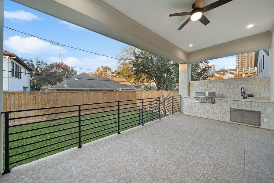 Exterior details and patio area of a home in , Houston (Image 3).