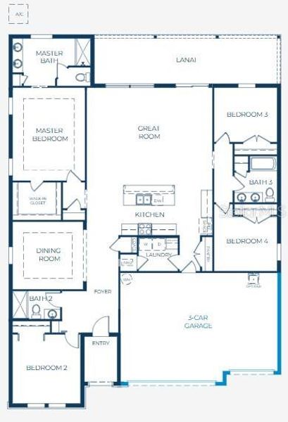 2D floor plan layout of this home in North Port, North Port, FL (Image 3).