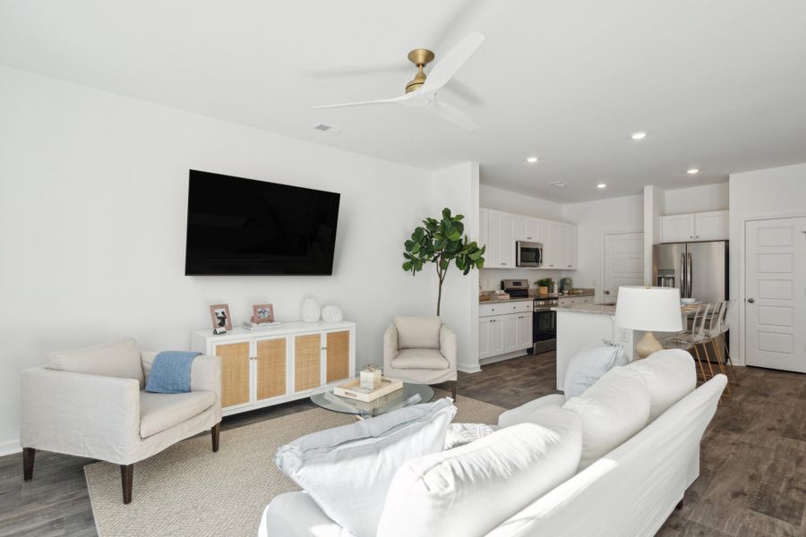 Furnished interior view inside a new home in Lindera Preserve at Cane Bay Plantation: Townhomes, Summerville (Image 7).