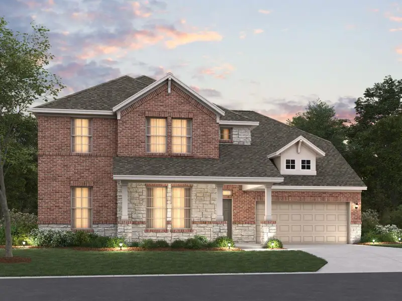 Front exterior of a new home in Berryknoll, Montgomery, TX, highlighting curb appeal (Image 1). Front exterior of a new home in Berryknoll, Montgomery, TX, highlighting curb appeal (Image 1).