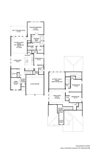 2D floor plan layout of this home in Briggs Ranch 45', San Antonio, TX (Image 2).