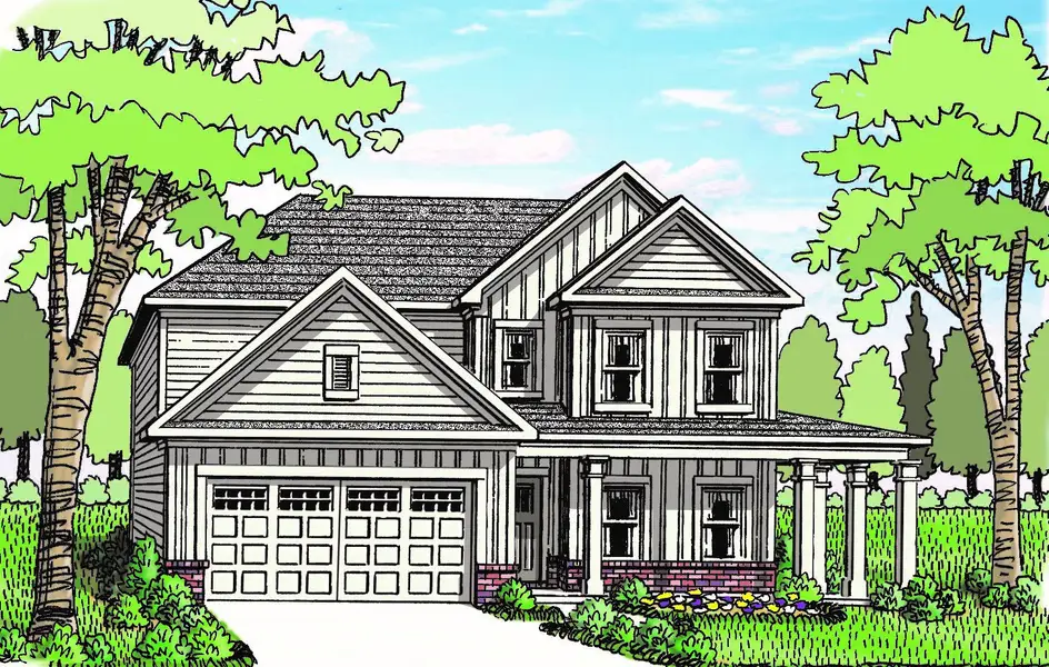 Representative rendering of the exterior for the (GA)The Hunter | Front Entry by Reliant Homes (Image 4). Representative rendering of the exterior for the (GA)The Hunter | Front Entry by Reliant Homes (Image 4).