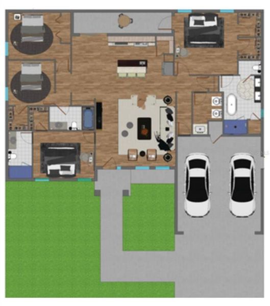 2D floor plan layout of this home in , Citrus Springs, FL (Image 3).