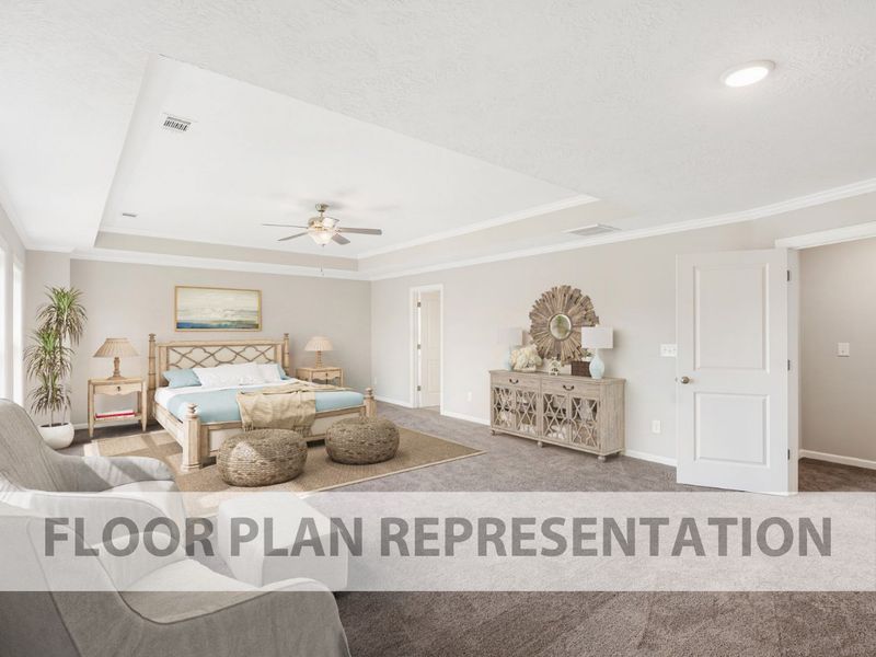 Furnished Primary Bedroom Floorplan Representation Photo | The Ashworth VI Furnished Primary Bedroom Floorplan Representation Photo | The Ashworth VI