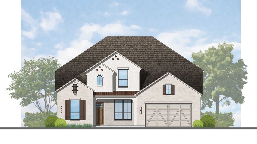 Representative rendering of the exterior for the Stanley Plan by Highland Homes (Image 37). Representative rendering of the exterior for the Stanley Plan by Highland Homes (Image 37).