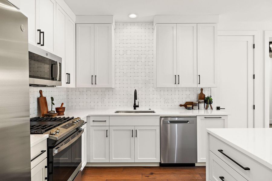 Custom cabinetry all the way up to the ceiling